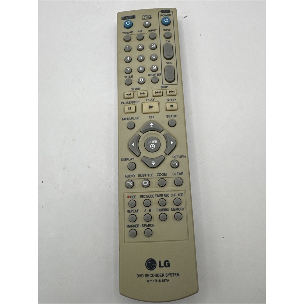 LG 6711R1N187A DVD Recorder Remote